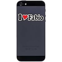 Decal Sticker Mobile Phone Handy Skin 50 mm - I Love Fabio - Smartphone Mobile Phone - Sticker with Name of Man Woman Child