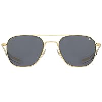 AO Original Pilot Sunglasses - Gold - True Color Gray AOLite Nylon Lenses - Bayonet Temple - Polarized - 55-20-140