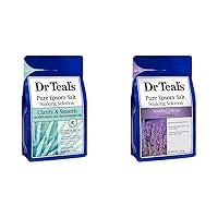 Dr Teal's Pure Epsom Salt 2 Pack, Witch Hazel & Lavender Scents (Packaging May Vary)