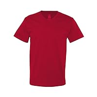 Fruit of the Loom Mens Original V Neck T-Shirt (Large) (Red)
