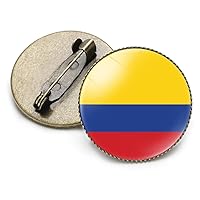 Colombia Round Flag Brooch - Colombia Flag Pin Lapel Badge Pin Button Brooch For Suit Tie Hat Women Men,Novelty Jewelry Brooch For Patriot Clothing Bag Accessories
