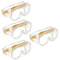 hand2mind-181054 5-Inch Children's Safety Glasses, Easy to Label Goggles for Chemical Splash or Projectile | For Kids At Home, Classroom, Labs (Pack of 4), Clear