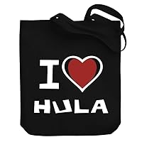 I love Hula Bicolor Heart Canvas Tote Bag 10.5
