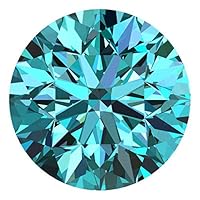 CERTIFIED 3.7 MM / 0.20 Cts. Natural Loose Diamonds, Fancy Blue Color Round Brilliant Cut SI1-SI2 Clarity 100% Real Diamonds by IndiGems