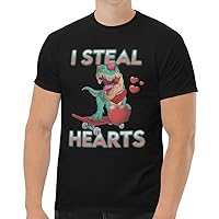 Valentines Day Boys Dinosaur Skateboarding T rex Lover - I Steal Hearts Mens T-Shirts