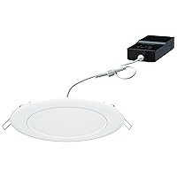 WF6C RD TUWH MW M6 Smart LED Wafer Downlight, 2700K-5000K Tunable White, Dimmable, Zigbee or Bluetooth Connection, Use with Alexa, Google Home, SmartThings, Ultra Thin, 6 Inch, Matte White