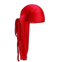 Men Women Hair Caps Silky Turban Hat Wigs Satin Biker Headwear Headband Night Sleep Extra Long Tail Hair Styling Accessories (Size : Gray)
