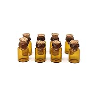 Homeford Tinted Mini Glass Containers with Cork Lid, 3/4-Inch, 8-Count