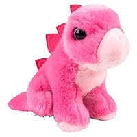 7” Pink Stegosaurus Dinosaur Stuffed Animal Plush Toys, Cute, Ultra Cuddly, Huggable Soft Dino Toy, Nursery Decor, Baby Shower Decorations, Birthday Gift for Boys and Girls (7