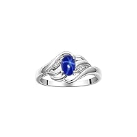 Rylos Ring featuring Classic Style, 6X4MM Birthstone Gemstone, & Diamonds - Elegant Jewelry for Women in Sterling Silver, Sizes 5-10