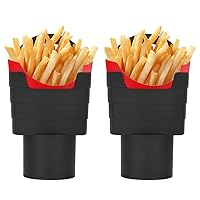JSCARLIFE Universal Car French Fry Holder for Cup Holder, Auto Interior Accessories Cup Holder Plastic for French Fry Car Accessories for Women (2 Pack)