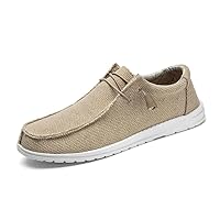 Mens Slip-on Loafers Casual Shoes - Men Boat Shoes Canvas Lightweight Softsole Comfortable Walking Shoes