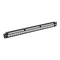 Tripp Lite N254-024-6AD 24-Port Cat6a Feedthrough Patch Panel with 90 Degree Down-Angled Ports 1URM