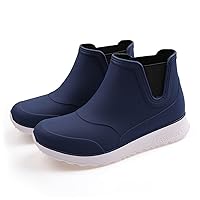 Men's Short Rain Boots Outdoor Waterproof Non-Slip Rubber Kitchen,Fishing/Car Wash Work Shoes