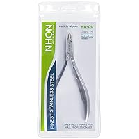 NHON NH-06 Single-Spring Lap Joint Stainless Steel Cuticle Nipper, Long Handle, Jaw 14 (1/2 Jaw US)