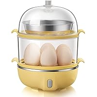 egg boiler Egg Cooker, Rapid Electric Egg Boiler Maker Poacher for Hard Boiled Scrambled Omelets Poached Eggs Steamed Vegetables Dumplings, for any home, RV or dorm room, 360 W