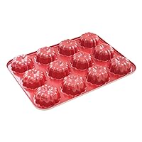 Nordic Ware 12-Cavity Mini Bundt Cupcake Pan, Colors Vary
