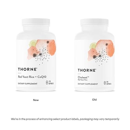 THORNE Red Yeast Rice + CoQ10 - Maintain Healthy Cholesterol Levels and Supports Cardiovascular Health - Gluten-Free, Dairy-Free - 120 Capsules