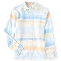 Tommy Bahama Long Sleeve Sun Harbor Stripe Linen Camp Shirt