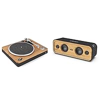 Bundle House of Marley Stir It Up Wireless Bluetooth Turntable & Get Together 2 Bluetooth portable wireless Speaker, Bluetooth 5.0 Technology, Sustainably Crafted, Recycled Materials