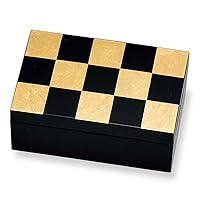 Mitani M17009-2 Yamanaka Lacquerware Storage Box, Gold, 5.3 inches (13.4 cm), Yamanaka Coating, Foil Crafts, Accessories, Box, Small, Checkered Gold