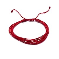 Solid Color Multi Strand String Adjustable Pull Tie Bracelet - Womens Fashion Handmade Jewelry Boho Accessories
