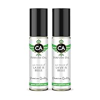 CA Perfume Impression of La Vie Belle For Women Replica Fragrance Body Oil Dupes Alcohol-Free Essential Aromatherapy Sample Travel Size Concentrated Long Lasting Attar Roll-On 0.3 Fl Oz-X2