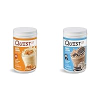 Quest Nutrition Salted Caramel Protein Powder; 26g Protein; 1g Sugar; Low Carb; Gluten Free; 1.6 Pounds; 24 Servings & Cookies & Cream Protein Powder; 20g Protein; 1g Sugar; Low Carb; Gluten Free