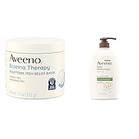 Aveeno Eczema Therapy Itch Relief Balm with Oatmeal & Ceramide 11 oz and Daily Moisturizing Body Wash 33 Fl Oz