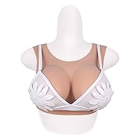 Silicone Breastplate Cotton Filled D Cup Artificial Breast Enhancer Silicone Breastplates Realistic Breastplate Breast Silicone for Transgender Mastectomy 1 Ivory