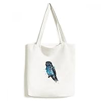 Black Blue Parrot Bird Tote Canvas Bag Shopping Satchel Casual Handbag
