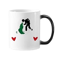 Vomiting Nausea Green Person Heat Sensitive Color Changing Love Mug Ceramic Cup