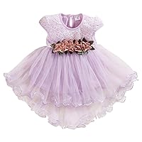 First Dress for Girls Toddler Baby Kids Girls Flowers Floral Tulle Ruched Princess Dresses Clothes Girls Winter Wedding Dress