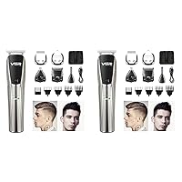 Haircut Kit for Men Clippers for Hair Cutting Professional Beard Trimmer Kit with USB Charging Rechargeable Low-Noise Household Haircut Machine for Mens, Kids and Baby (Pack of 2)
