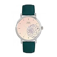 Purple Dahlia Flower Watch Ladies 38mm Case 3atm Water Resistant Custom Designed Quartz Movement Luxury Fashionable