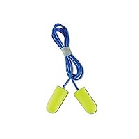 3M 10080529110333 3M 311-1250 E-A-Soft Yellow Neon Disposable Corded Earplugs, OSFA, Blue, One Size Fits All (Pack of 200)