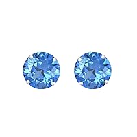 2Ct Birthstone 925 Sterling Silver Platinum plated Gemstone Prong Setting Ladies Solitaire Stud Earrings