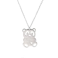 EUEAVAN Cute Giant Panda Pendant Necklace Animal Panda Lovers Stainless Steel Jewelry Hip Hop Simple Women Girls Mom Birthday Gift