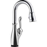 Delta Faucet Leland Touch Bar Faucet with Pull Down Sprayer, Chrome Bar Sink Faucet Single Hole, Wet Bar Faucets Single Hole, Prep Sink Faucet, Delta Touch2O Technology, Chrome 9678T-DST