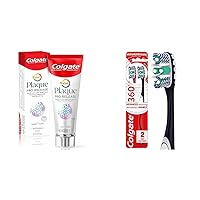 Colgate Total Plaque Pro Release Whitening Toothpaste, Whitening Anticavity Toothpaste, Helps Reduce Plaque and Whitens Teeth, 1 Pack, 3.0 Oz Tube & 360 Optic White Advanced Toothbrush