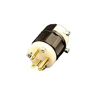 Leviton 8315-C 20 Amp, 125 Volt, Plug, Straight Blade, Hospital Grade, Grounding, Black-White