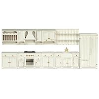 Dollhouse White Complete Kitchen Set 1:24 Half Inch JBM Miniature Furniture