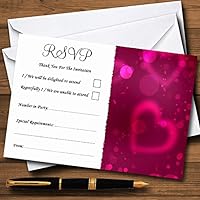 Hot Pink Hearts Personalized RSVP Cards