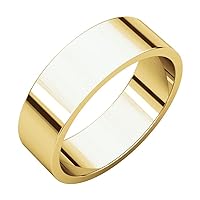 14k Gold Flat Band Ring Jewelry for Women in Rose Gold White Gold Yellow Gold Variety of Ring Sizes and Variety of mm Options