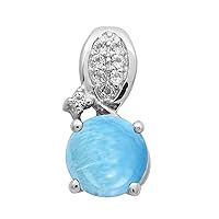 Multi Choice Round Shape Gemstone White Gold Plated 925 Sterling Silver Side Stone Pendant Jewelry