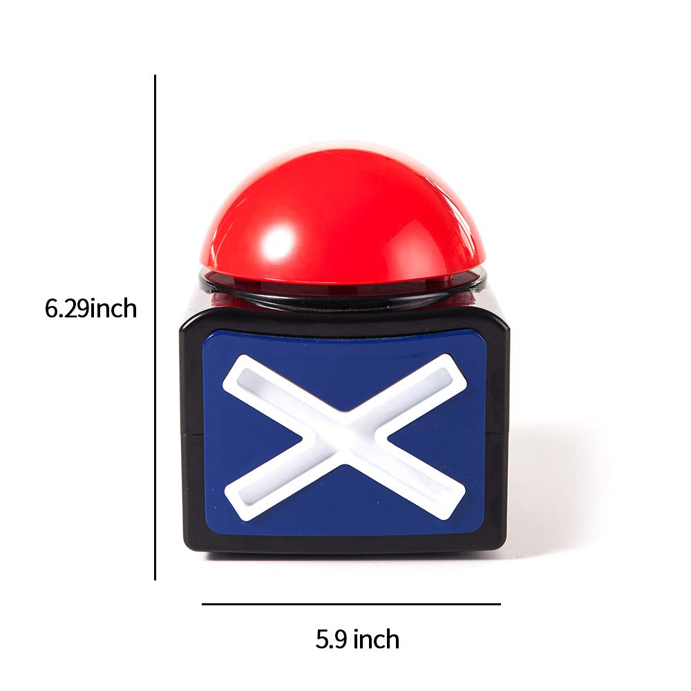 MyMealivos XL Buzzer Alarm Button with Sound and Light Trivia Quiz Game (2X)