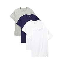 Men`s Underwear Cotton Classic Fit Short Sleeve Crew T-Shirt, 4-Pack