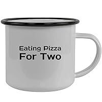 Eating Pizza For Two - Stainless Steel 12oz Camping Mug, Black
