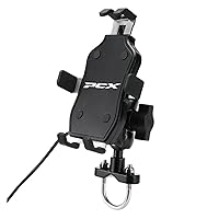 Bike Phone Holder For HON-&DA PCX150 PCX125 PCX 125 150 Motorcycle CNC Accessories Handlebar Rear Mirror Mobile Phone GPS Stand Bracket Powersports Electrical Device Mounts ( Color : Wired handlebar )