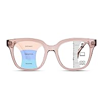 Progressive Multifocal Reading Glasses for Women, Oversized Anti Glare Blue Light Blocking Computer Readers